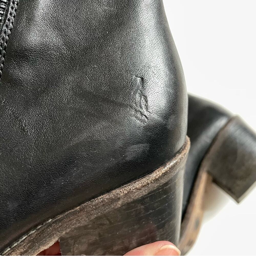 AGL Black Leather Double Zipper Ankle Bootie - Picture 8 of 9
